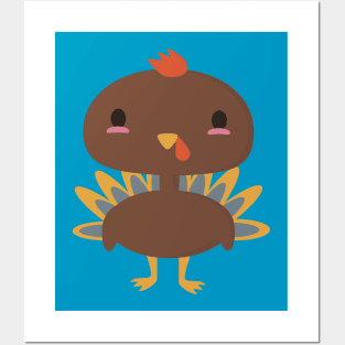 Kawaii turkey is happy to be your thanksgiving buddy Posters and Art